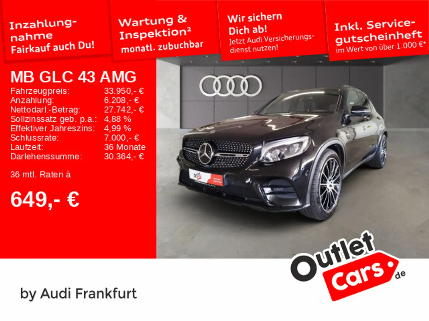 Mercedes-Benz GLC 43 AMG 4Matic LED Navi Panorama Sitzheizung Noir - 1
