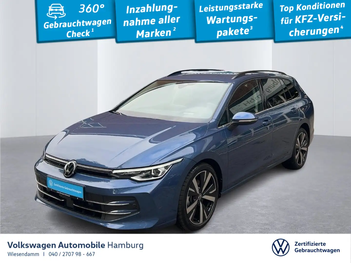 Volkswagen Golf Variant Golf VIII Variant 2.0 TDI DSG Style AHK/HUD/ACC Blauw - 1