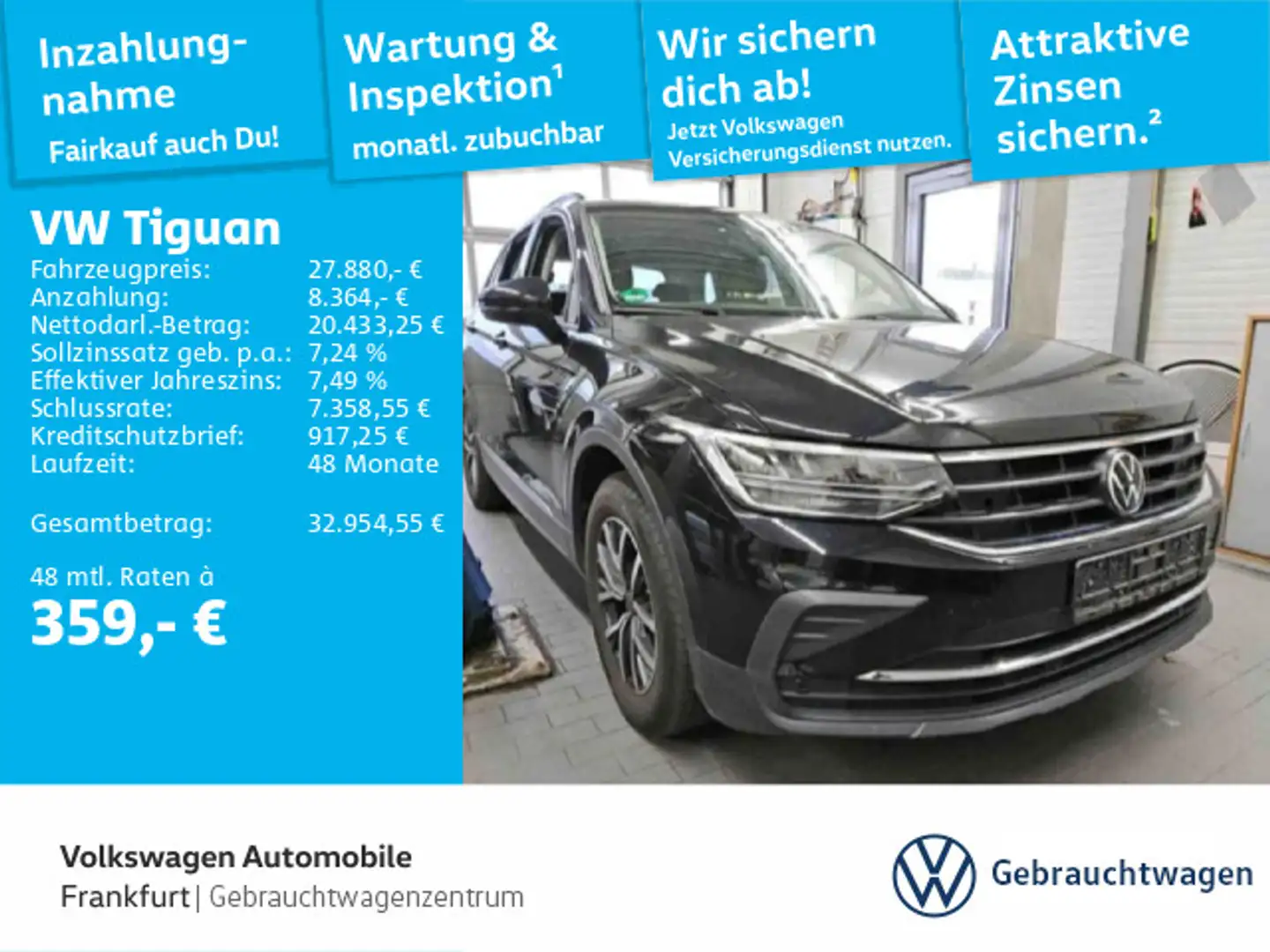 Volkswagen Tiguan 1.5 TSI DSG Life Navi LED DAB+ FrontAssis Schwarz - 1