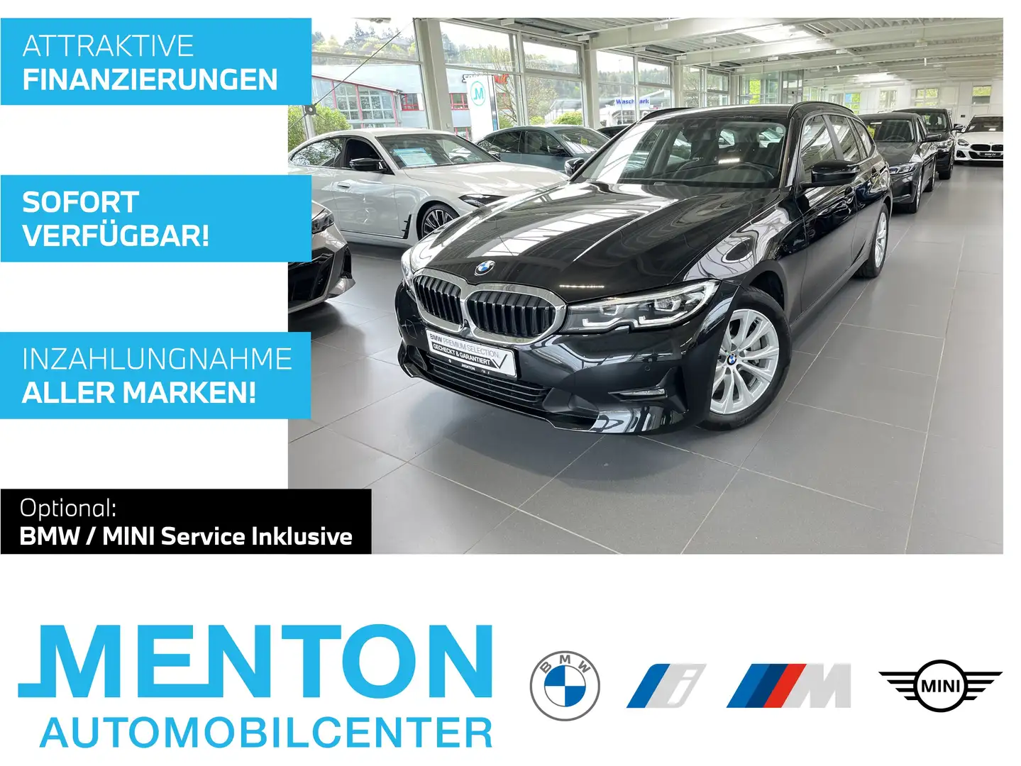 BMW 330 i xDrive Touring AHK/Surround-View/LCPlus/LED/Park Zwart - 1