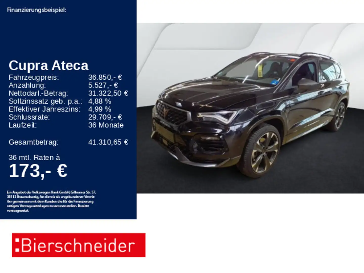 CUPRA Ateca 2.0 TSI DSG 4Drive 19 AHK LED NAVI CAM SHZ Noir - 1