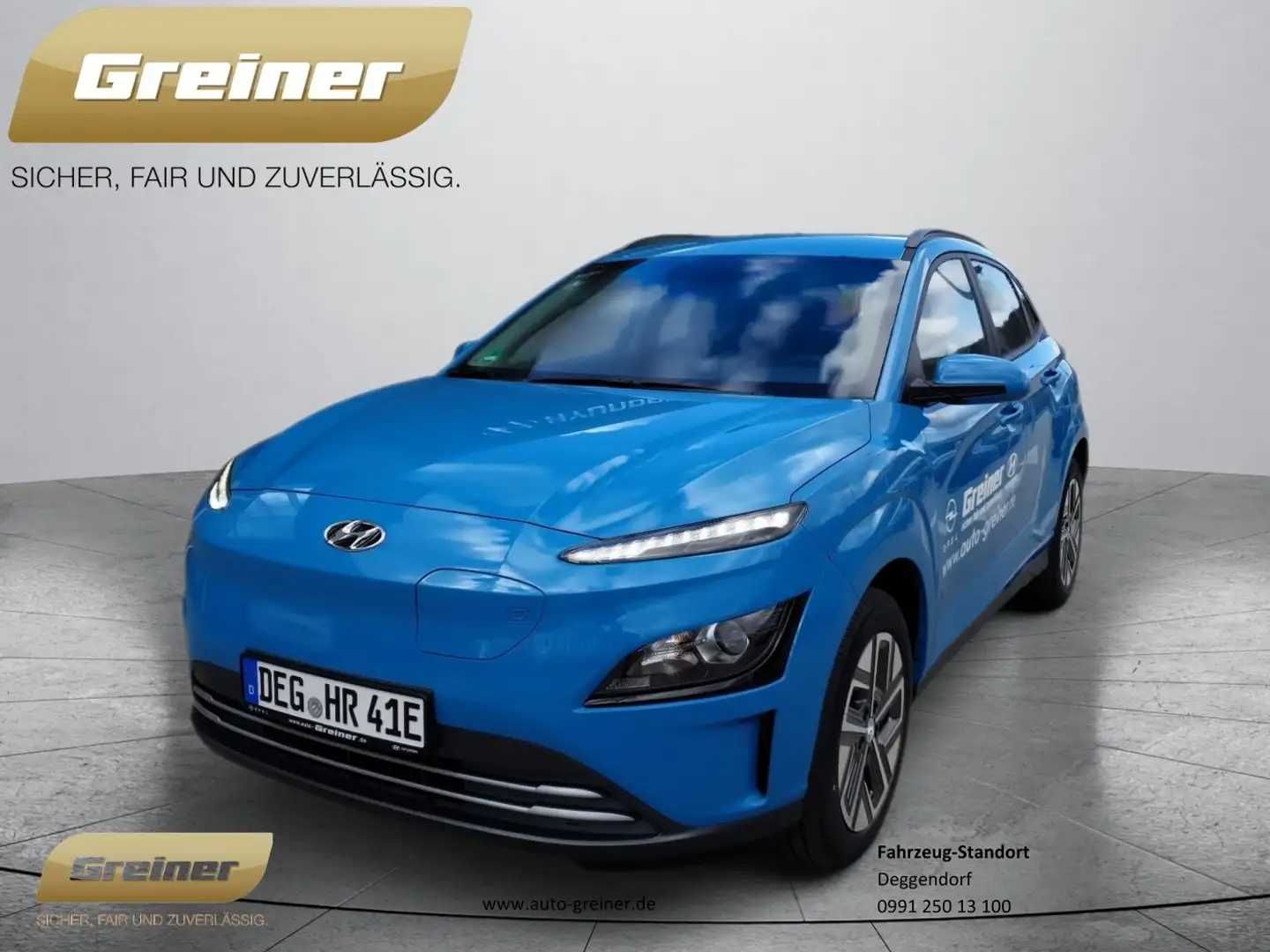 Hyundai KONA Elektro Basis 100 kW KAMERA|KLIMA|DAB Blau - 1
