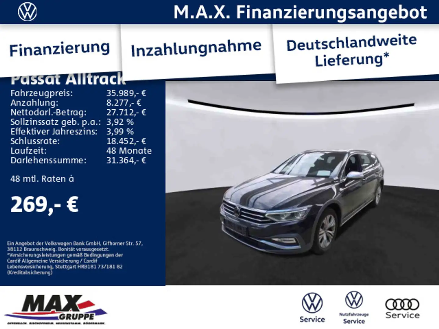 Volkswagen Passat Alltrack Passat Variant Alltrack 2.0 TDI 4M KAM+STHZG+PAN Nero - 1
