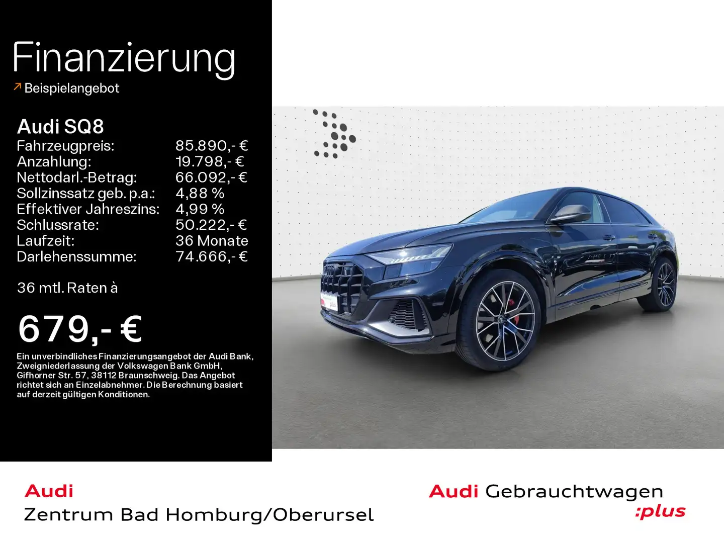 Audi SQ8 4.0 TFSI competition plus*Navi*Matrix*Alu*B& Negro - 1