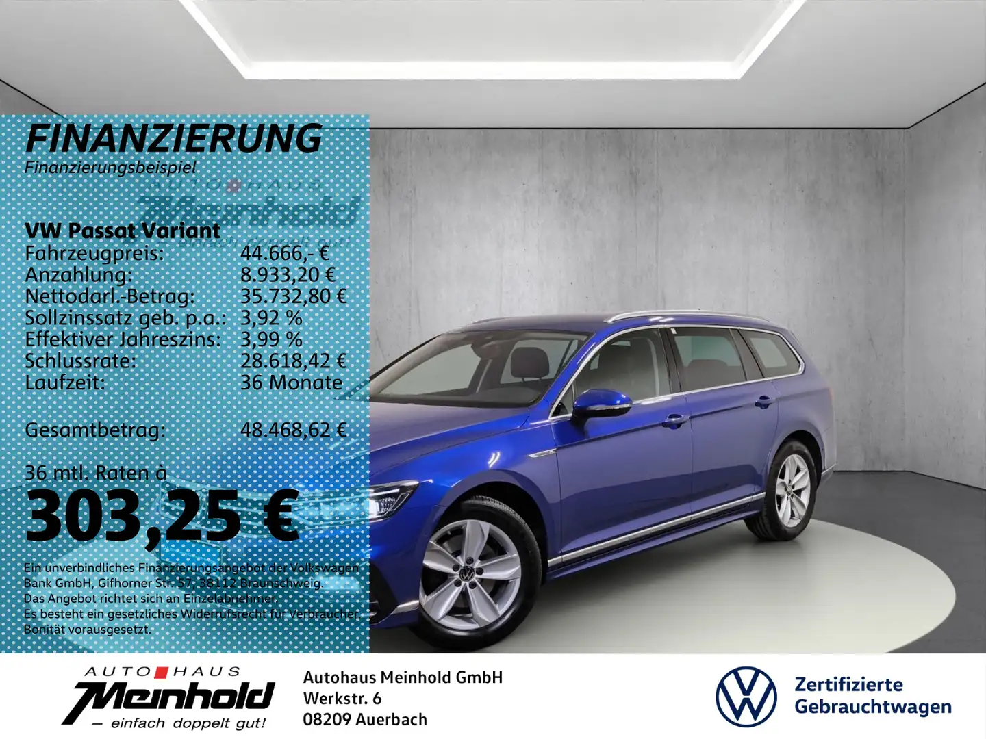 Volkswagen Passat Variant 2.0 TDI DSG 4M Elegance R-Line Blau - 1