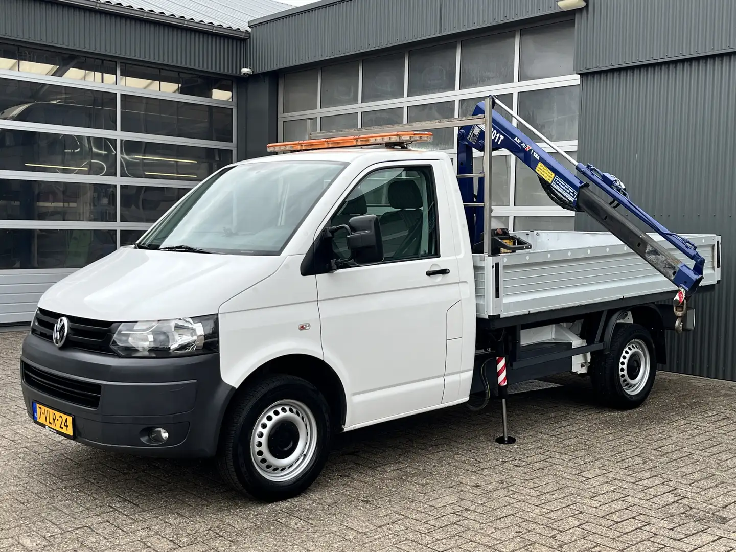 Volkswagen T5 Transporter 2.0 TDI L2H1 Laadkraan Amco Veba open laadbak Pick Wit - 2