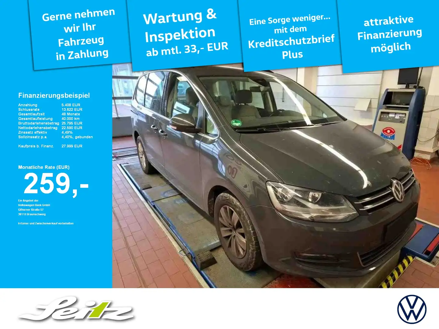 Volkswagen Sharan 1.4 TSI Comfortline *7-SITZER*AHK*NAVI* Grau - 1