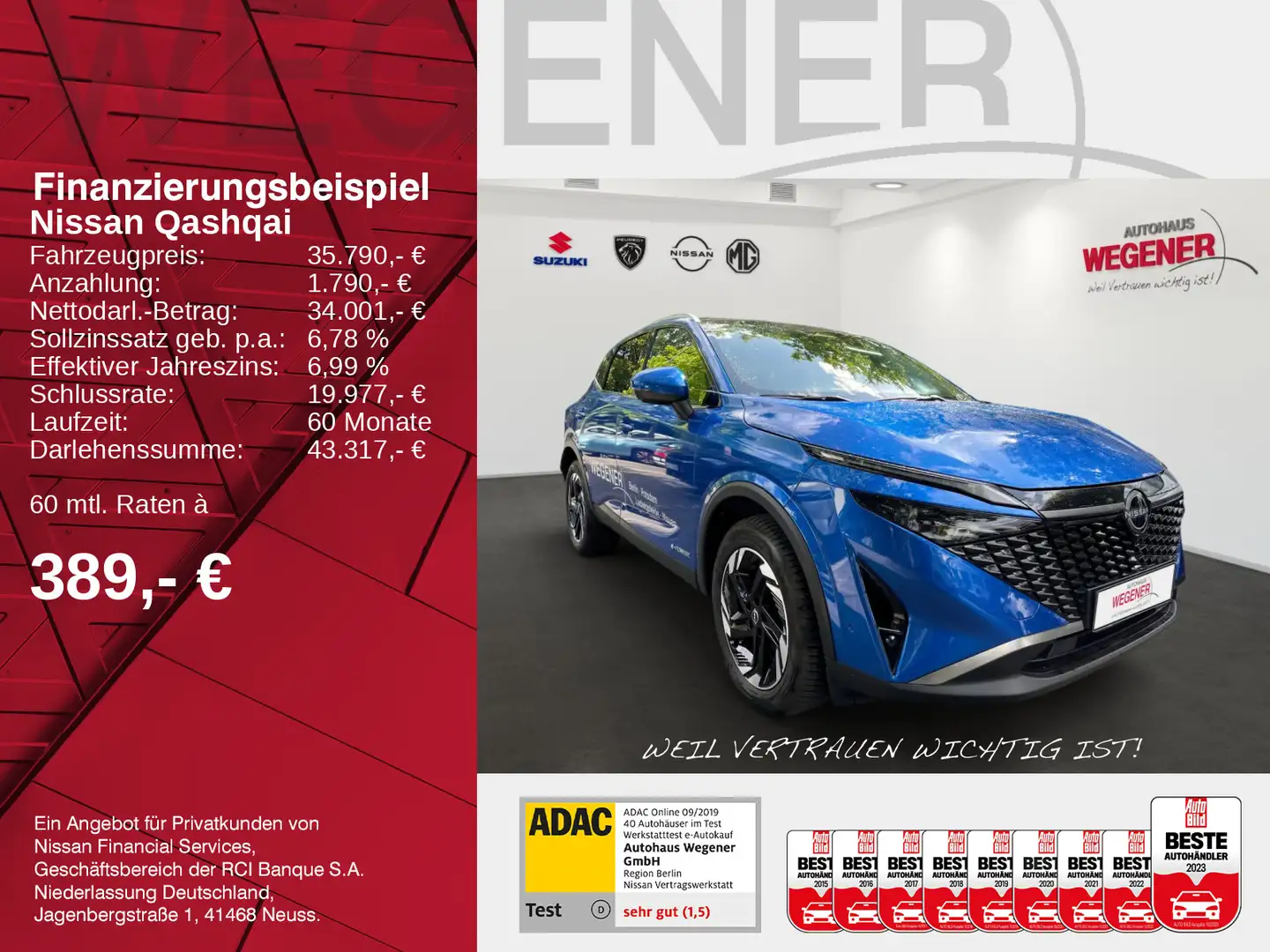 Nissan Qashqai QASHQAI MY24 1.5 VC-T e-POWER 190 PS N-Connecta Blau - 2