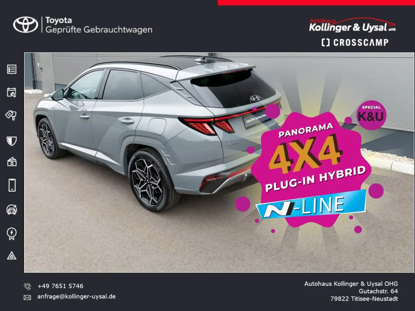 Hyundai TUCSON 1.6 Plug-in-Hybrid 4WD | N Line | Pano Grau - 2