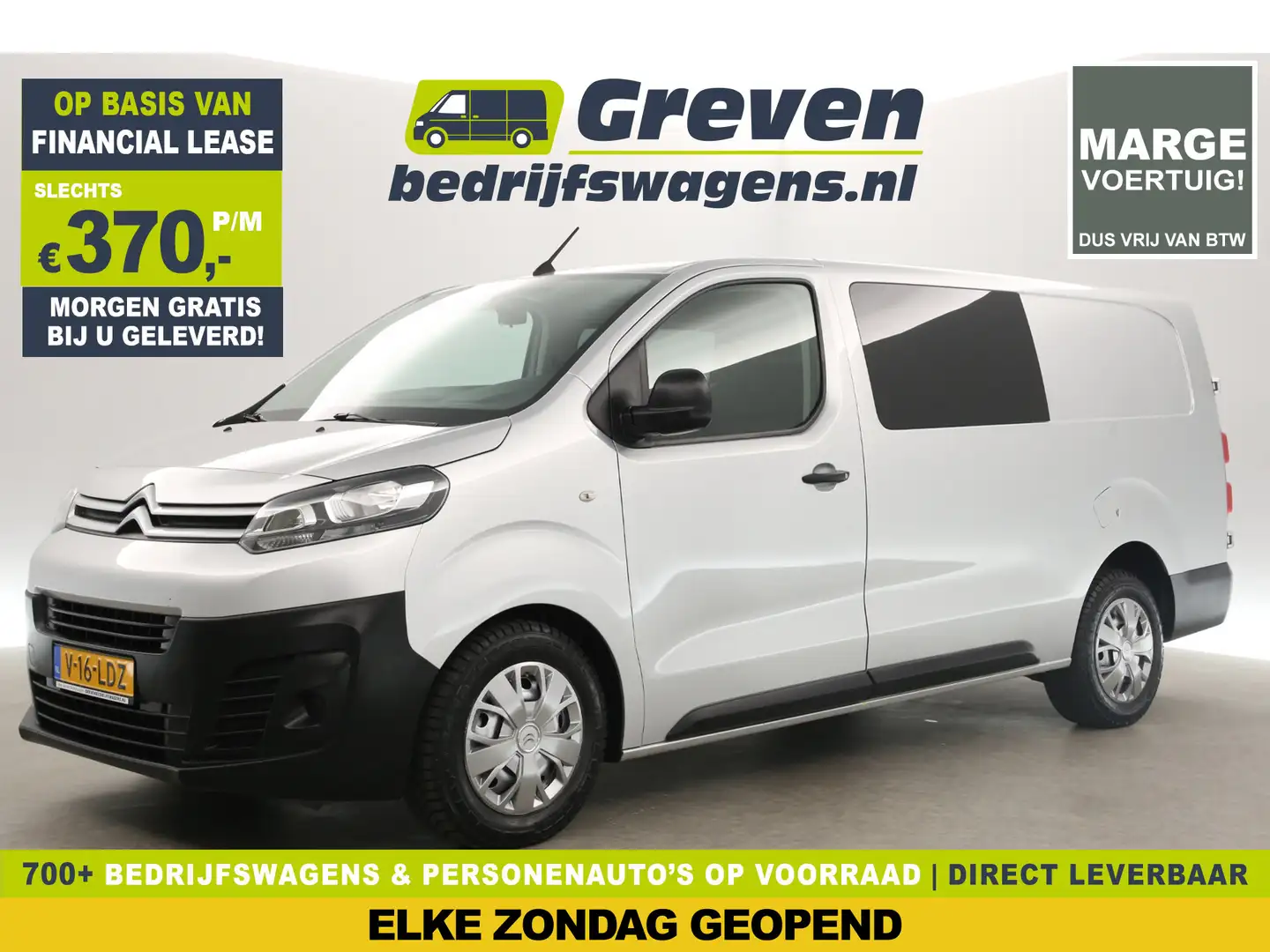Citroen Jumpy 2.0 BlueHDI L3H1 | MARGE! | Dubbele Cabine | 5 Per Zilver - 1