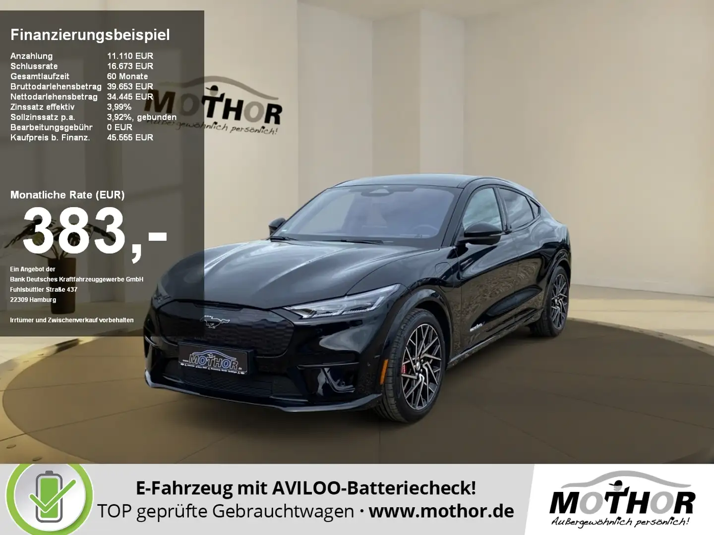 Ford Mustang Mach-E GT Extended Range ACC PDC KAM LED Negru - 1