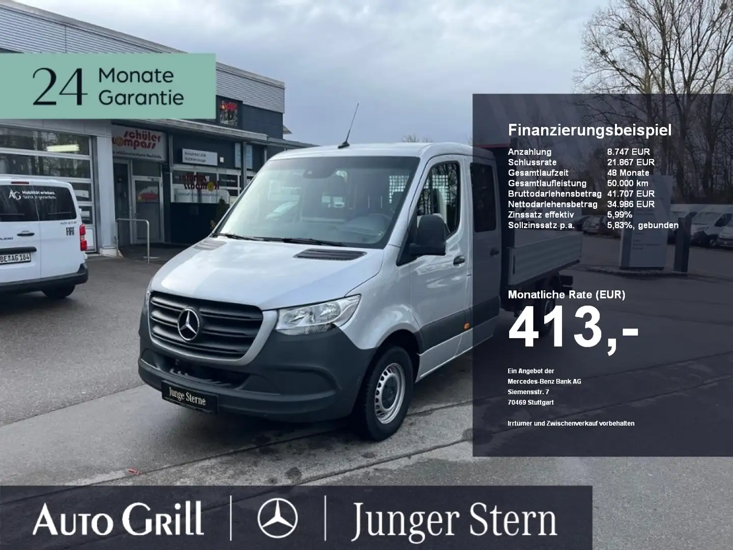 Mercedes-Benz Sprinter 317 DOKA Pritsche L2 AHK Navi Klima 7S Plateado - 1