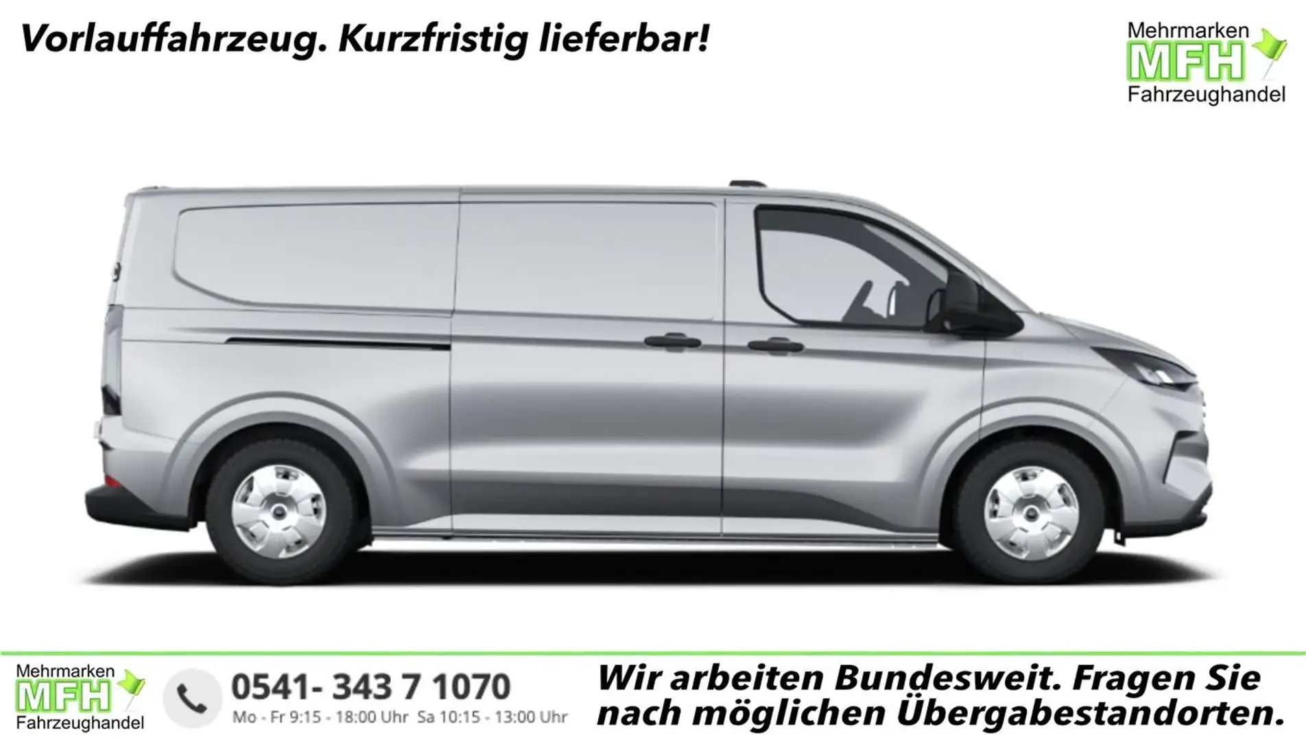 Ford Transit Custom Trend TDCi 170 Aut 320 L2 LED Kam 125 kW (170 P... Silber - 1