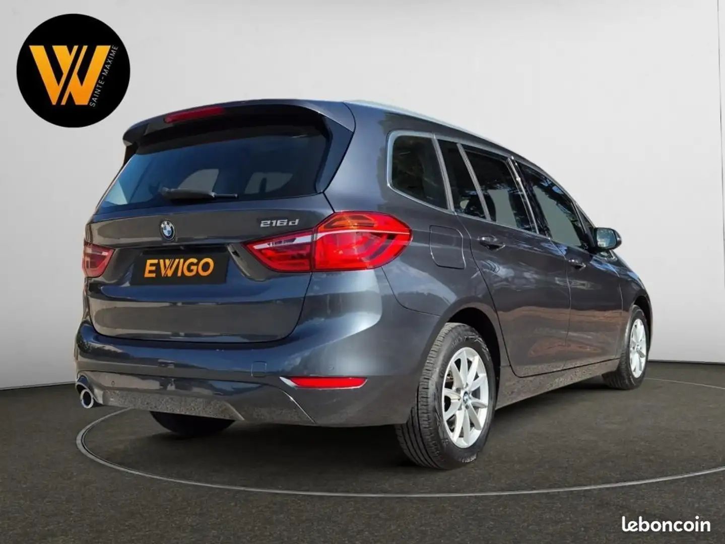 BMW 216 Serie 1.5 216 D 115ch 7 PLACES BVA DESIGN TVA RECUP (12491.66 HT) 1ère main ... Gris - 2