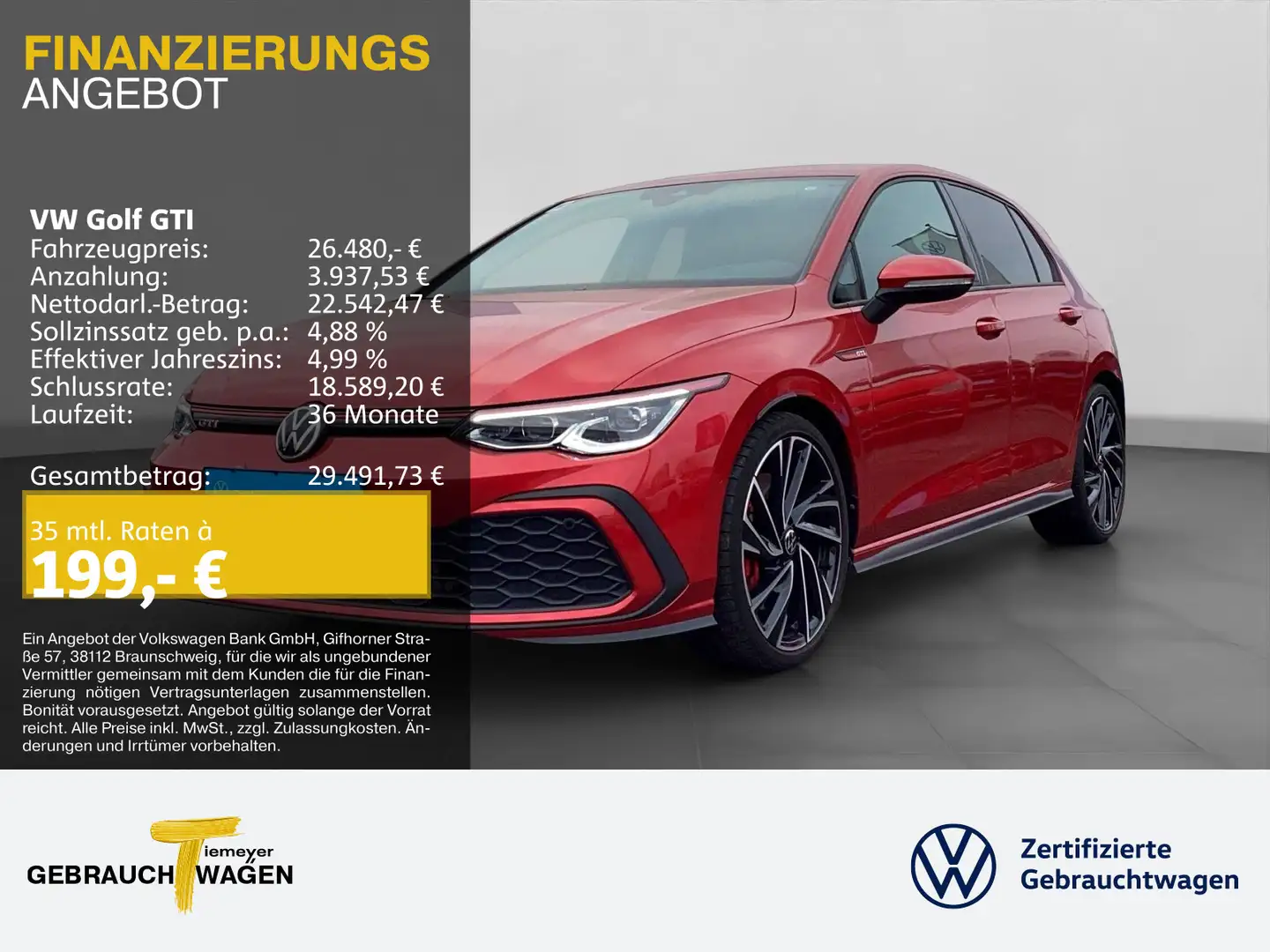 Volkswagen Golf GTI DSG NAVI MATRIX HuD LM19 Rot - 1