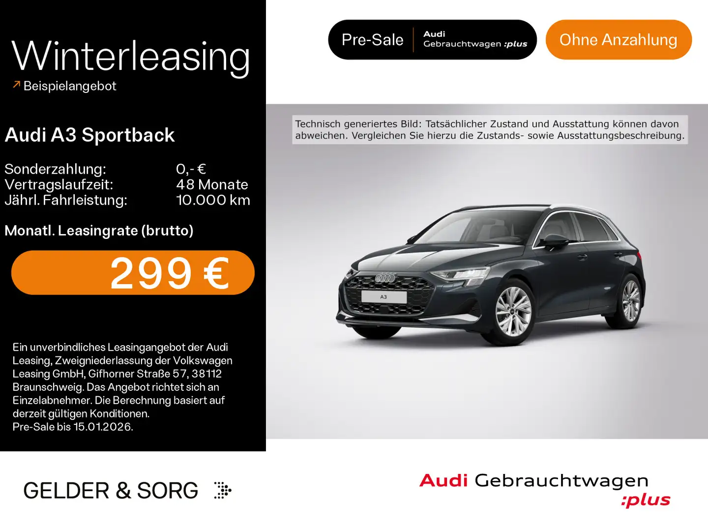 Audi A3 30 TFSI  advanced AHK*LED*Navi*RFK Grau - 1