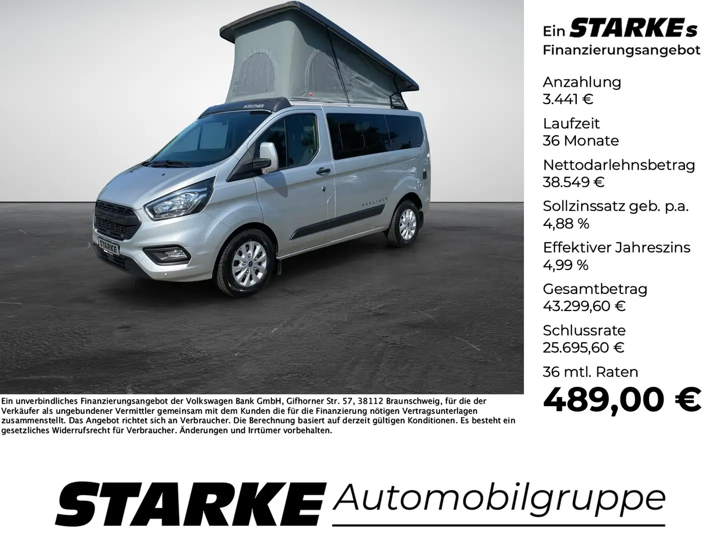 Ford Transit Trend 2.0 TDCi Bürstner Copa C500 Camper Silber - 1