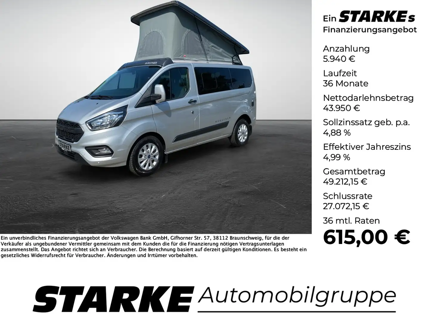 Ford Transit Trend 2.0 TDCi Bürstner Copa C500 Camper Zilver - 1
