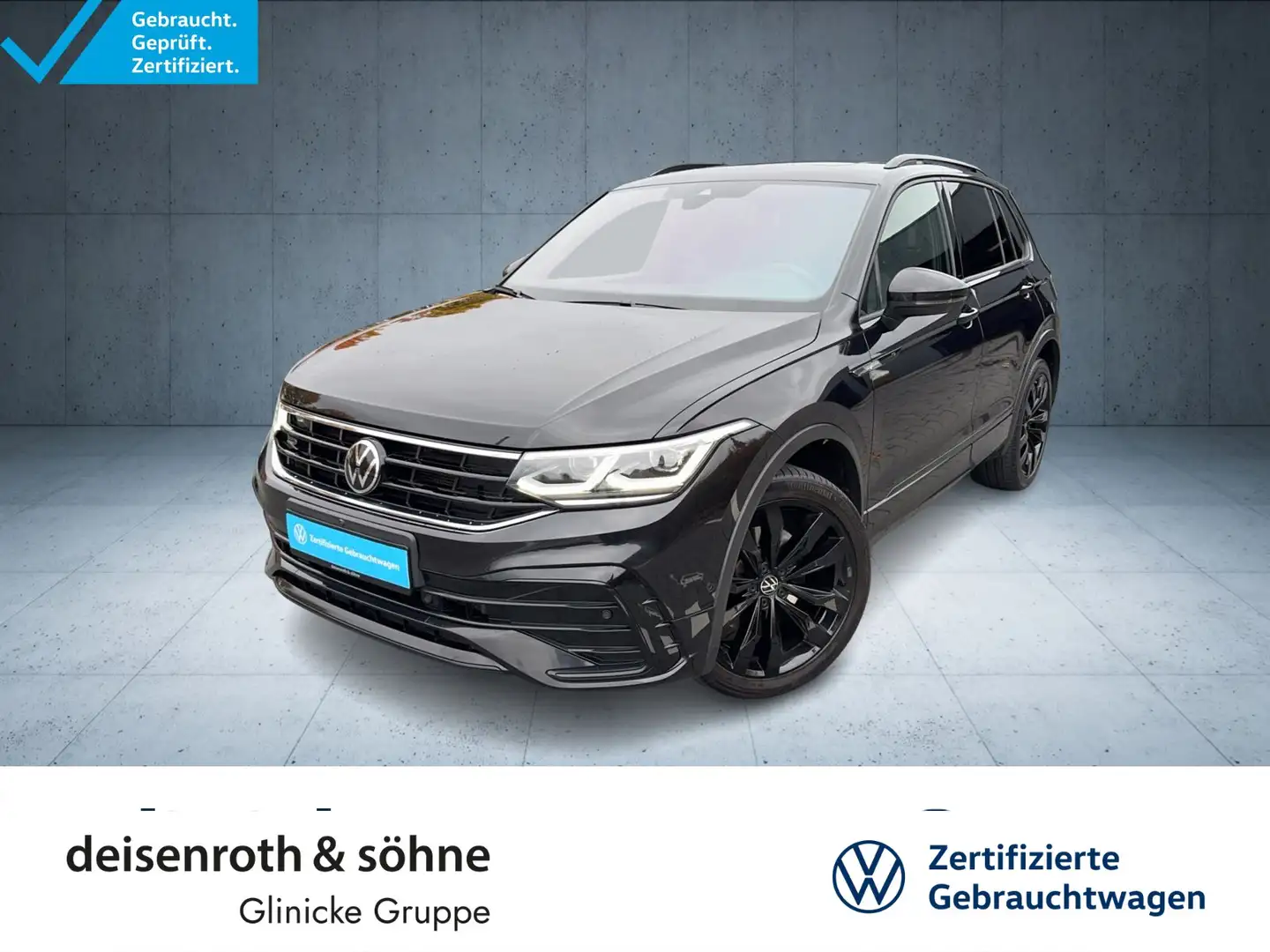 Volkswagen Tiguan R-Line 2.0 TDI 4M AHK/Pano/360/Nav/DCC/20 Schwarz - 1