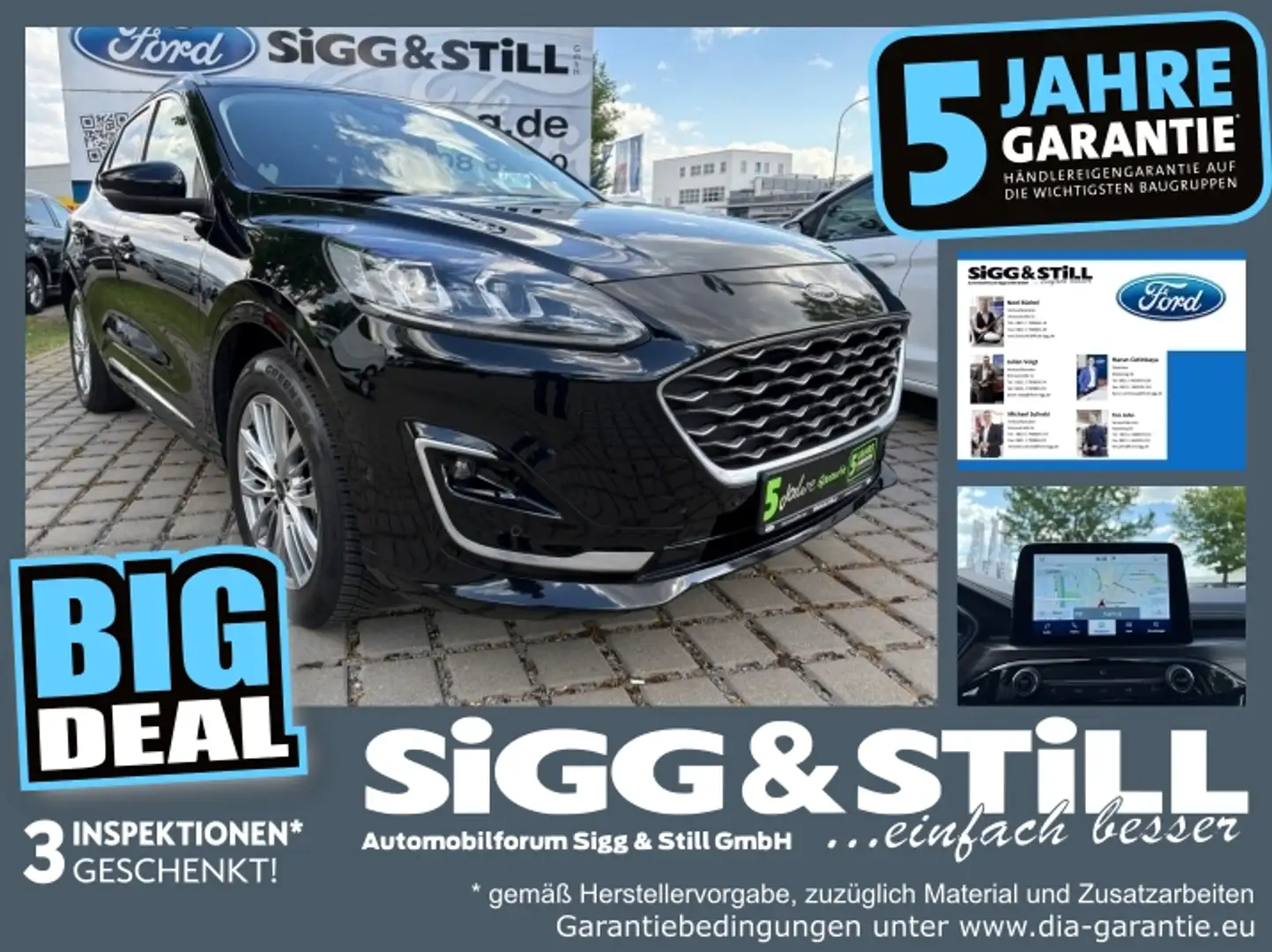 Ford Kuga 2.5 PHEV Vignale LED*ACC*NAV*HUD*4xSHZ*2xCAM Чёрный - 1