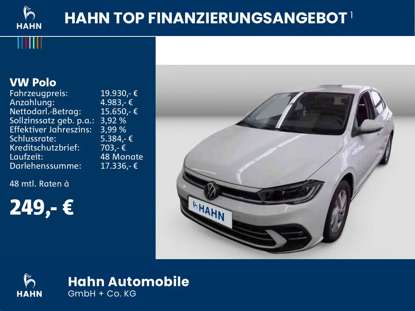 Volkswagen Polo 1.0 TSI DSG Style IQ Light Navi-Vorb. Weiß - 2