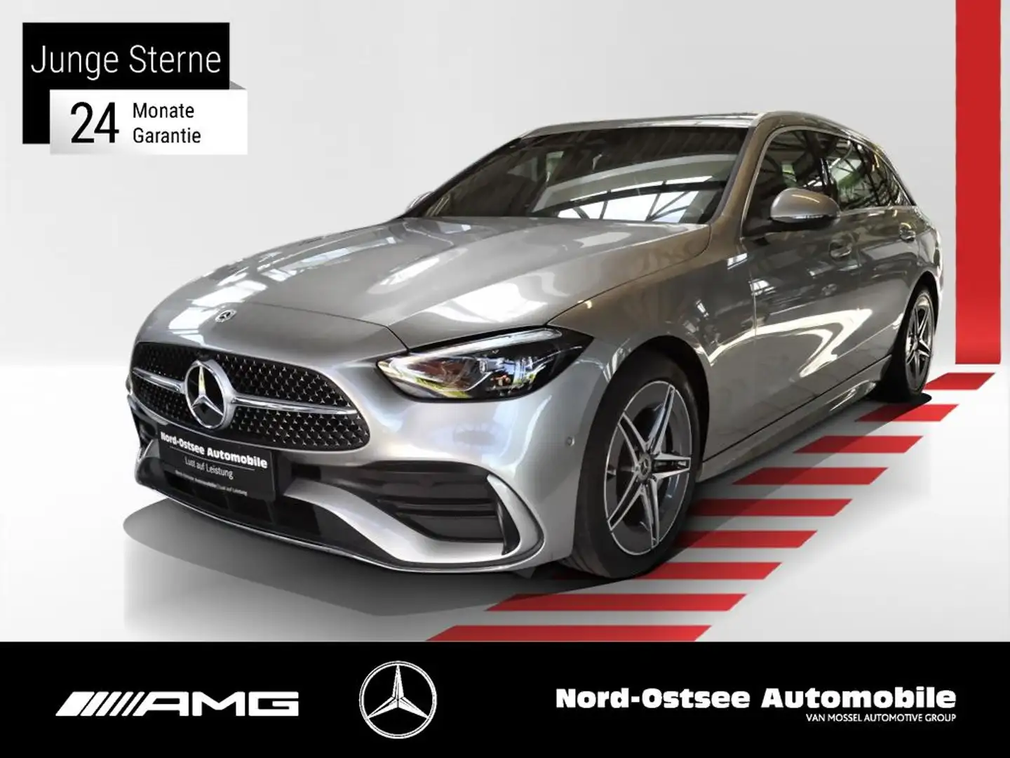 Mercedes-Benz C 220 d T AMG ADV. LED AHK 9G 360° KAMERA SITZHZ Argento - 1