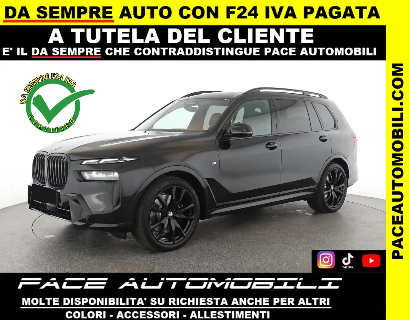 BMW X7 40D XDRIVE MSPORT M-SPORT BLACK PACK 7P HUD TETTO Nero - 1