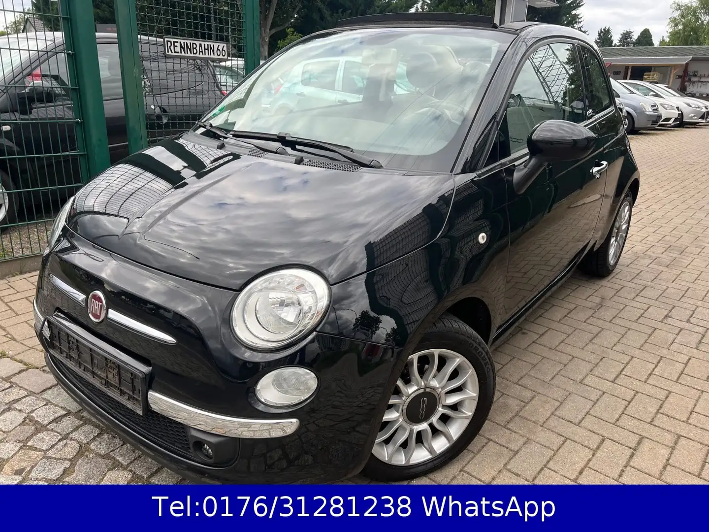Fiat 500 Cabrio !! Klima !! Sitzheizung !! Schwarz - 2