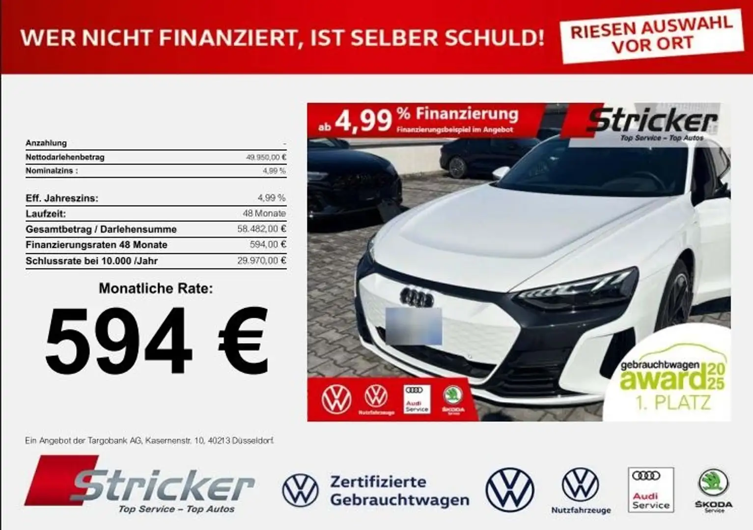 Audi e-tron GT 594,-ohne Anzahlung Pano Rückfahrkamera Alb - 2