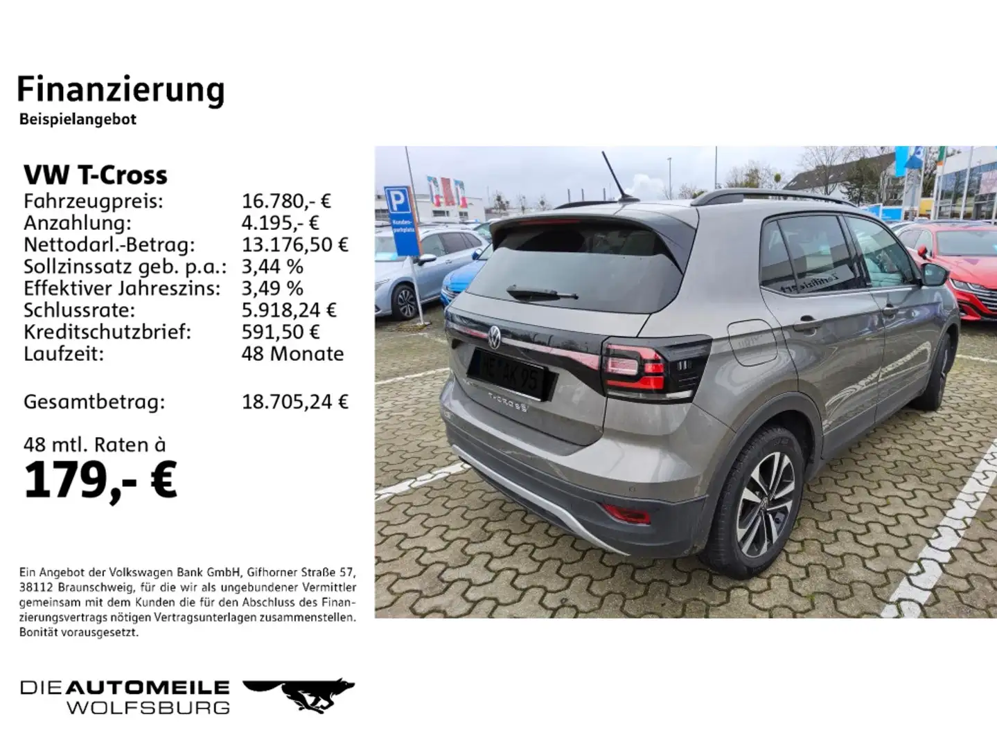 Volkswagen T-Cross 1.0 TSI United ACC/Einparkhi/Multilenk Grau - 2