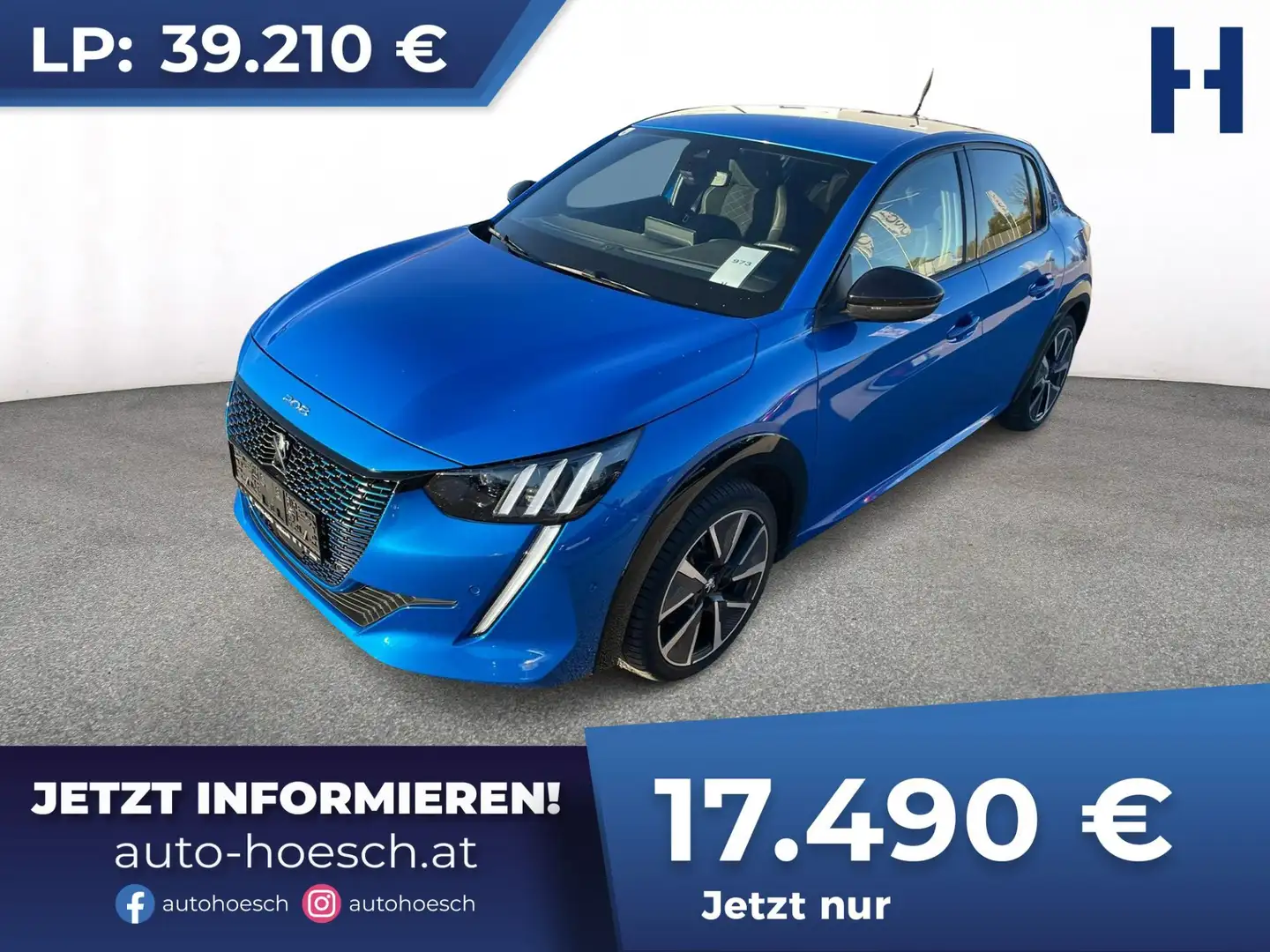 Peugeot e-208 50kWh GT 8-fach ASSISTENZ ACC SITZHZG NAV+++ Blau - 1