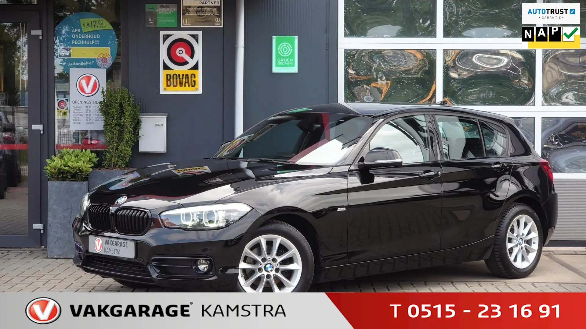 BMW 116 1-serie 116i Edition Sport Line 5drs NAP/Navi/Crui Zwart - 1