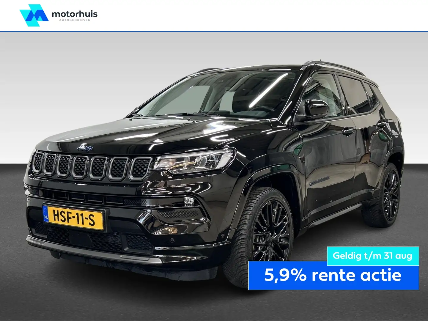Jeep Compass 1.3T 4XE 240PK PHEV AWD S NAVI LEDER LED SCHUIFDAK Zwart - 1
