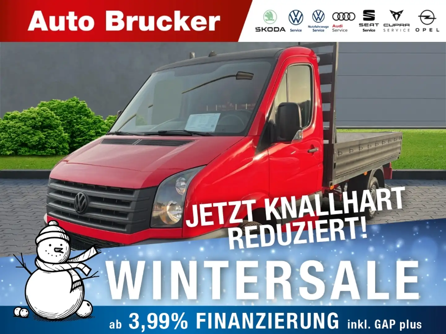 Volkswagen Crafter Pritsche 35 mittel L2 2.0 TDI ABS+ESP Rot - 1