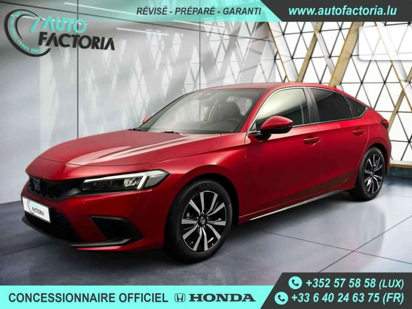 Honda Civic 2.0 HYB 184CV BVA+GPS+CAM+FULL LED+OPTS Rouge - 1