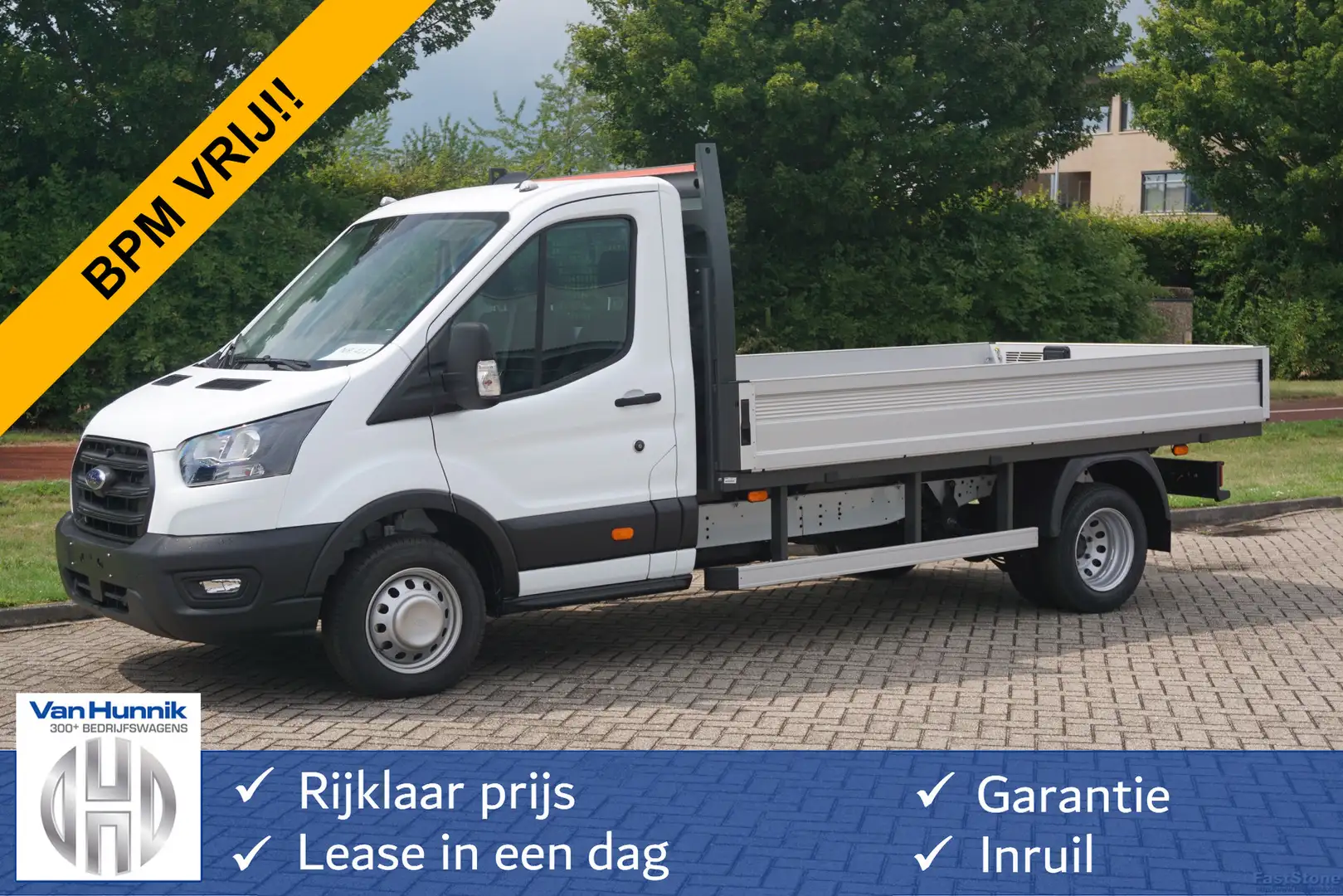 Ford Transit 350L Open laadbak 170PK Dubbellucht L3 Airco, Came Blanc - 1