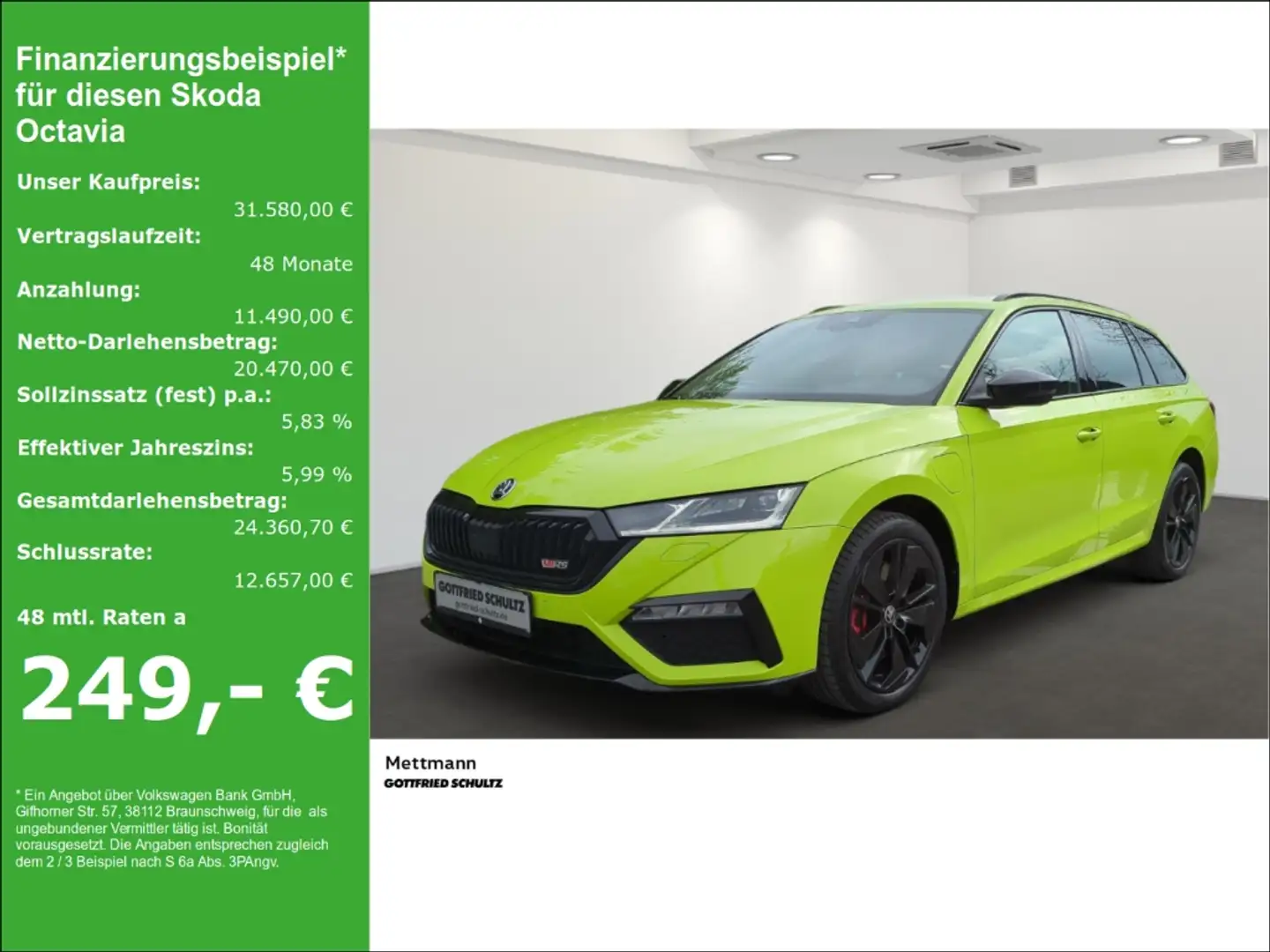 Skoda Octavia Combi 1.4 TSI RS iV DSG PDC LED SHZ Grün - 1