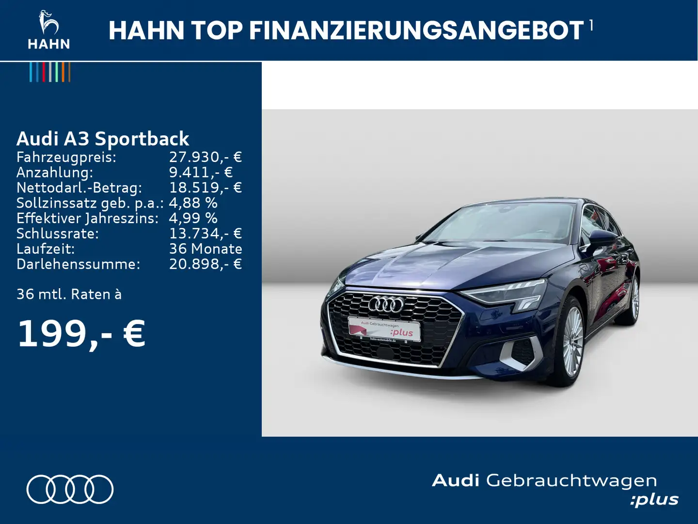 Audi A3 40 TFSIe S tronic advanced LED Cam Blauw - 2
