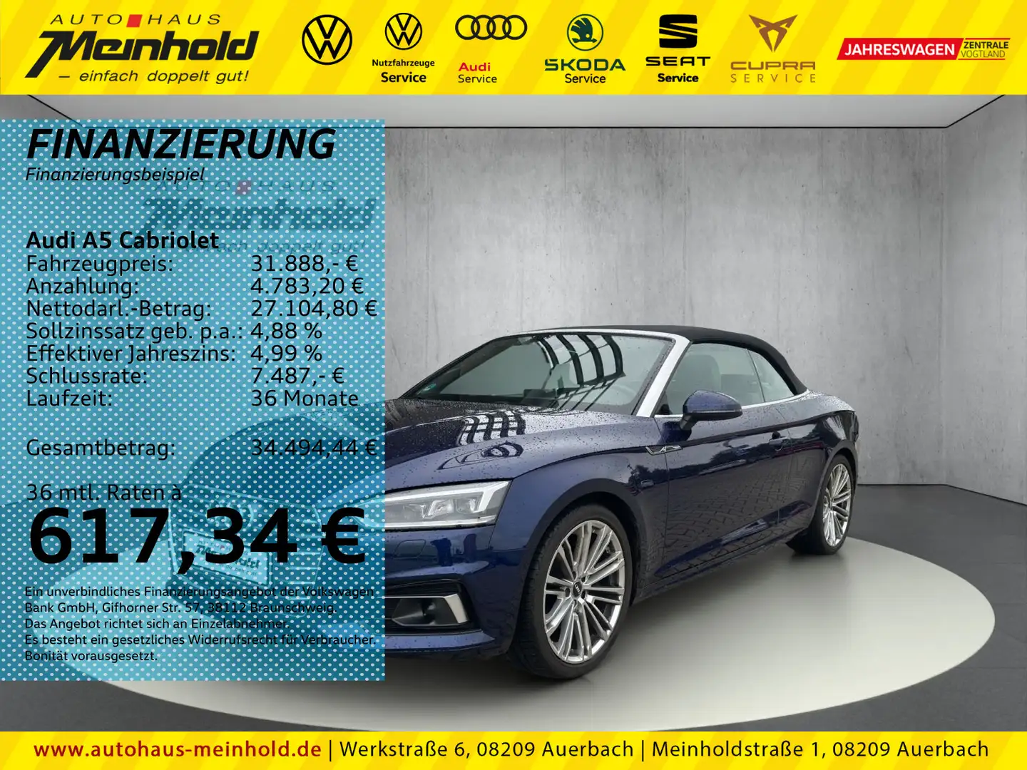 Audi A5 Sport 40 TDI quattro S tronic, B&O, Blau - 1