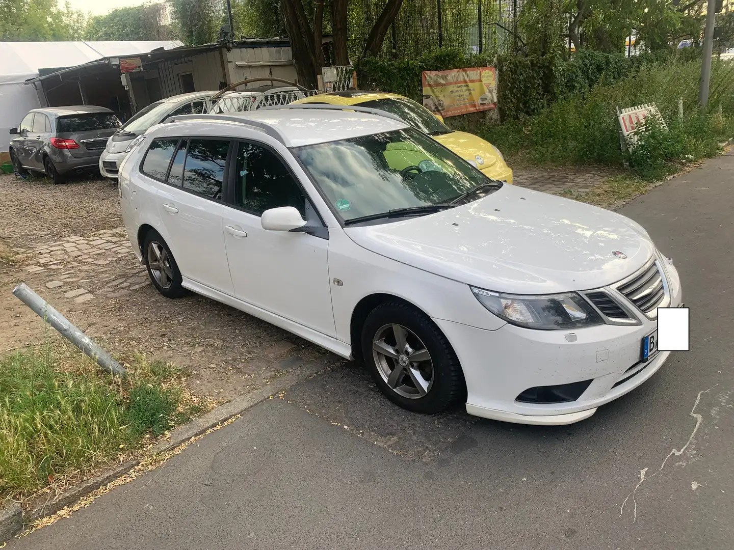 Saab 9-3 Linear Sport+1Hand+Ledeir+Klima+TÜV ist Neu Weiß - 1