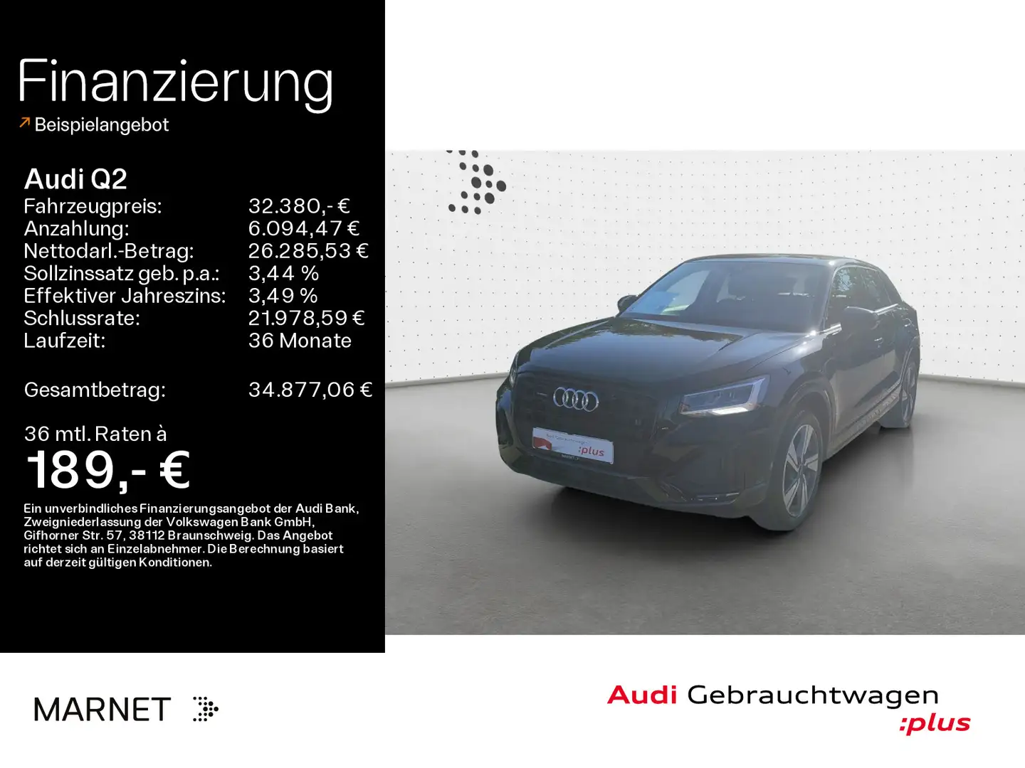 Audi Q2 Advanced 40 TFSI quattro*Navi*LED*Alu*PDC*Vir Schwarz - 1