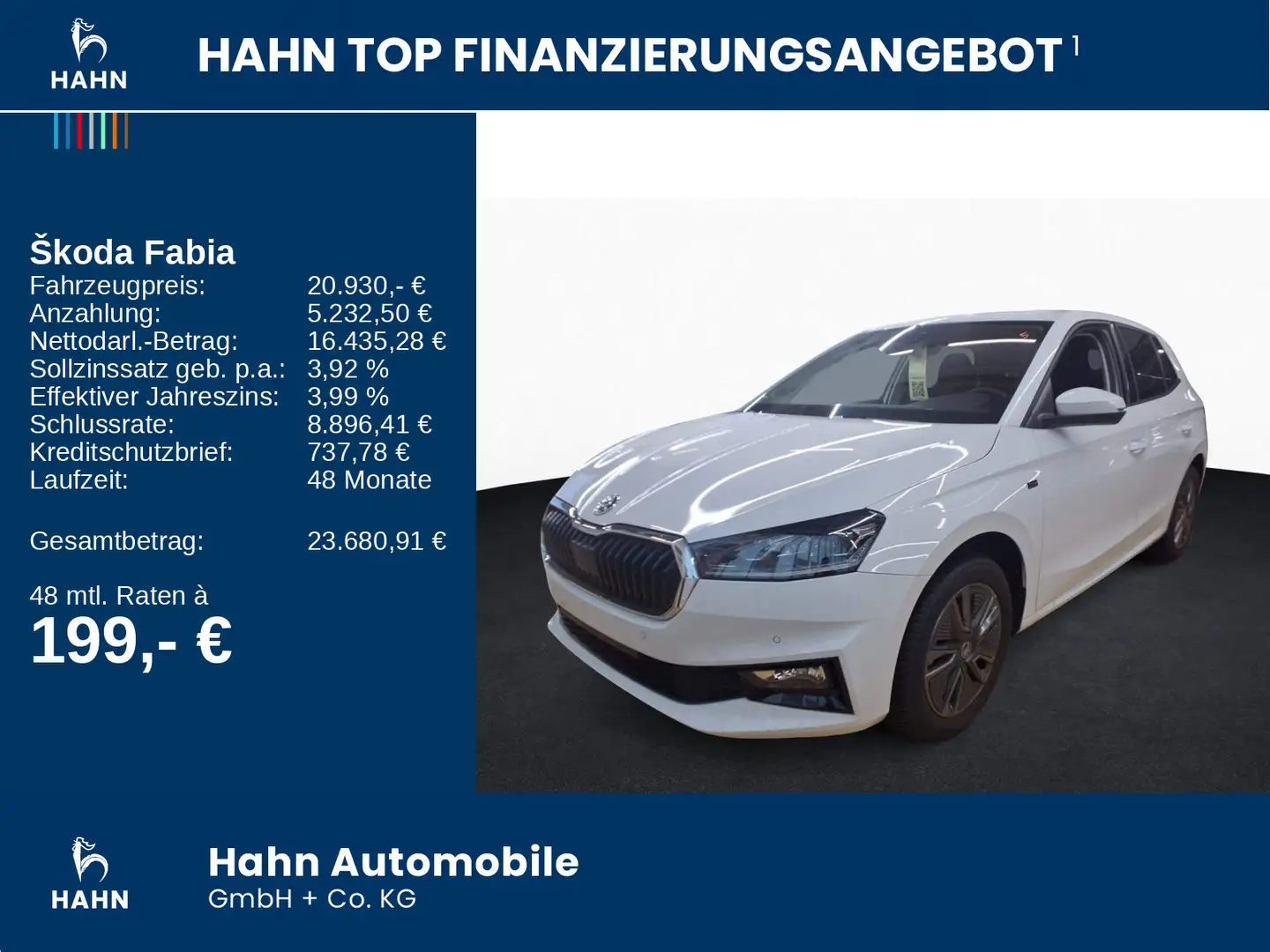 Skoda Fabia 1.0TSI Tour LED Navi PDC CAM Sitzh APP DAB Weiß - 2