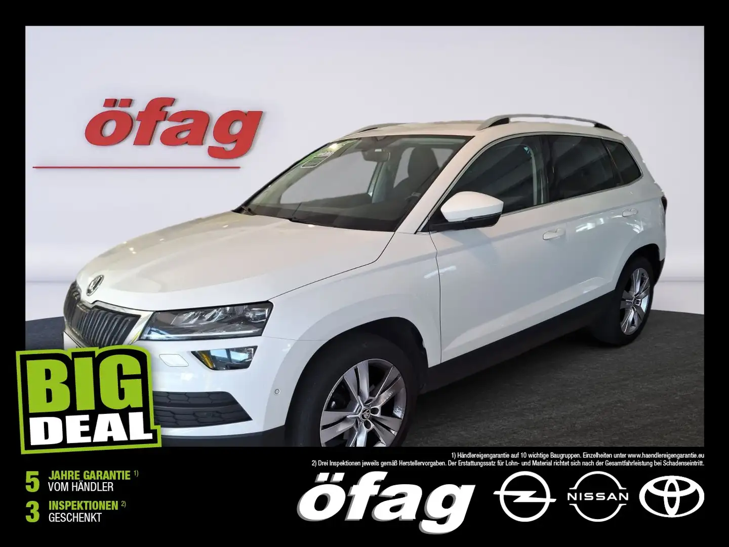 Skoda Karoq 1.5 TSI ACT Style 125 ACC+AHK+LED+SHZ+Kam. Weiß - 1