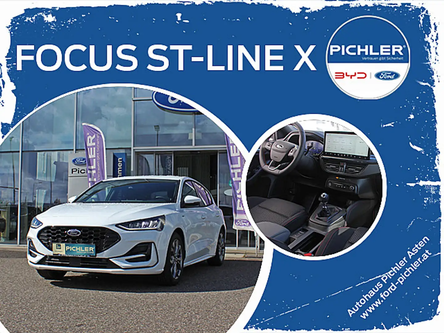 Ford Focus ST-Line X 1,0 EcoBoost 125PS, 1,99% LEASING AKTION Blanc - 1