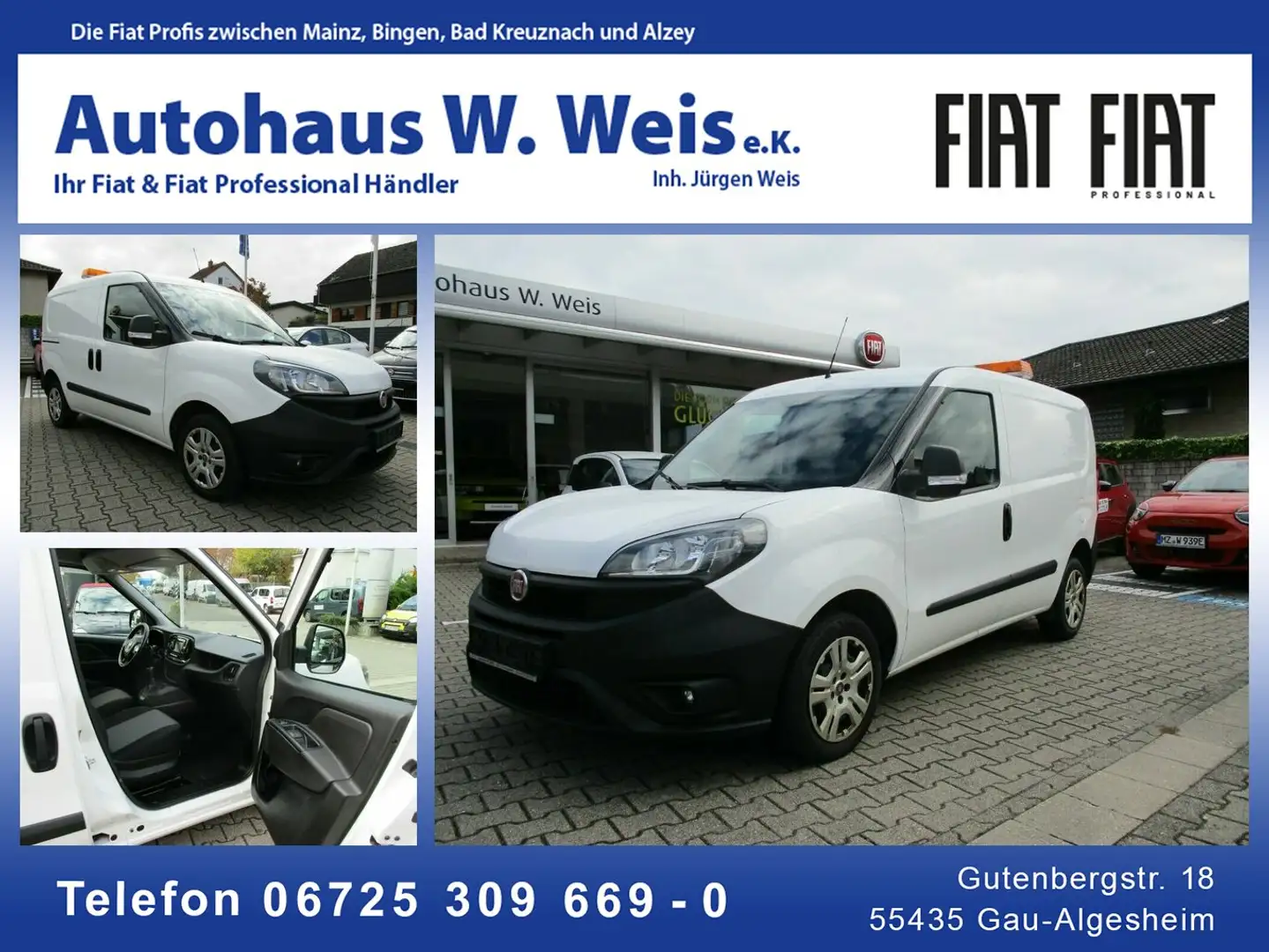 Fiat Doblo Cargo SX Kasten 1,3 Weiß - 1