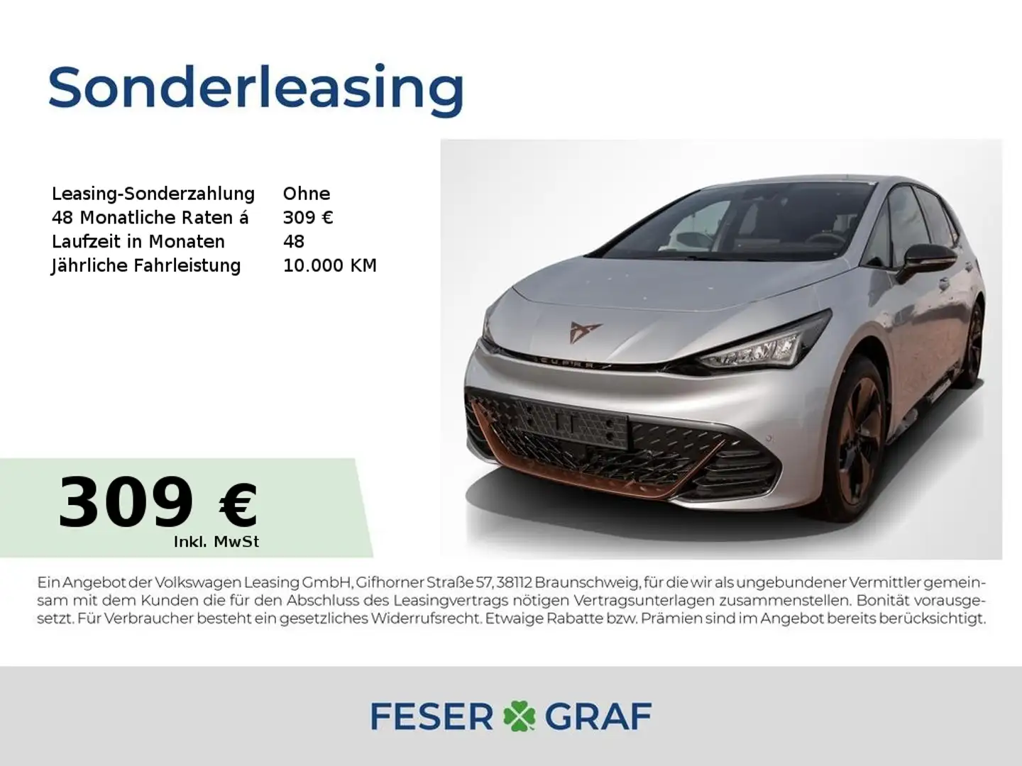 CUPRA Born Edition Dynamic 170kW(231PS)60kWh Navi 360° Silber - 1