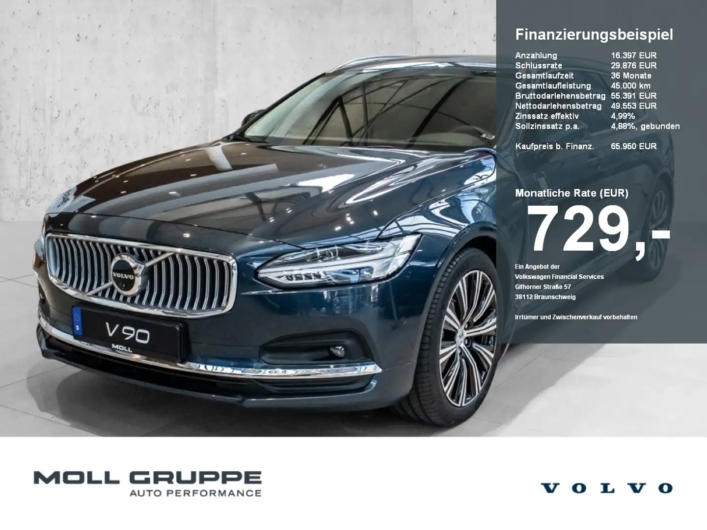 Volvo V90 Kombi B4 (Diesel) Mild-Hybrid Plus Bright Bleu - 1