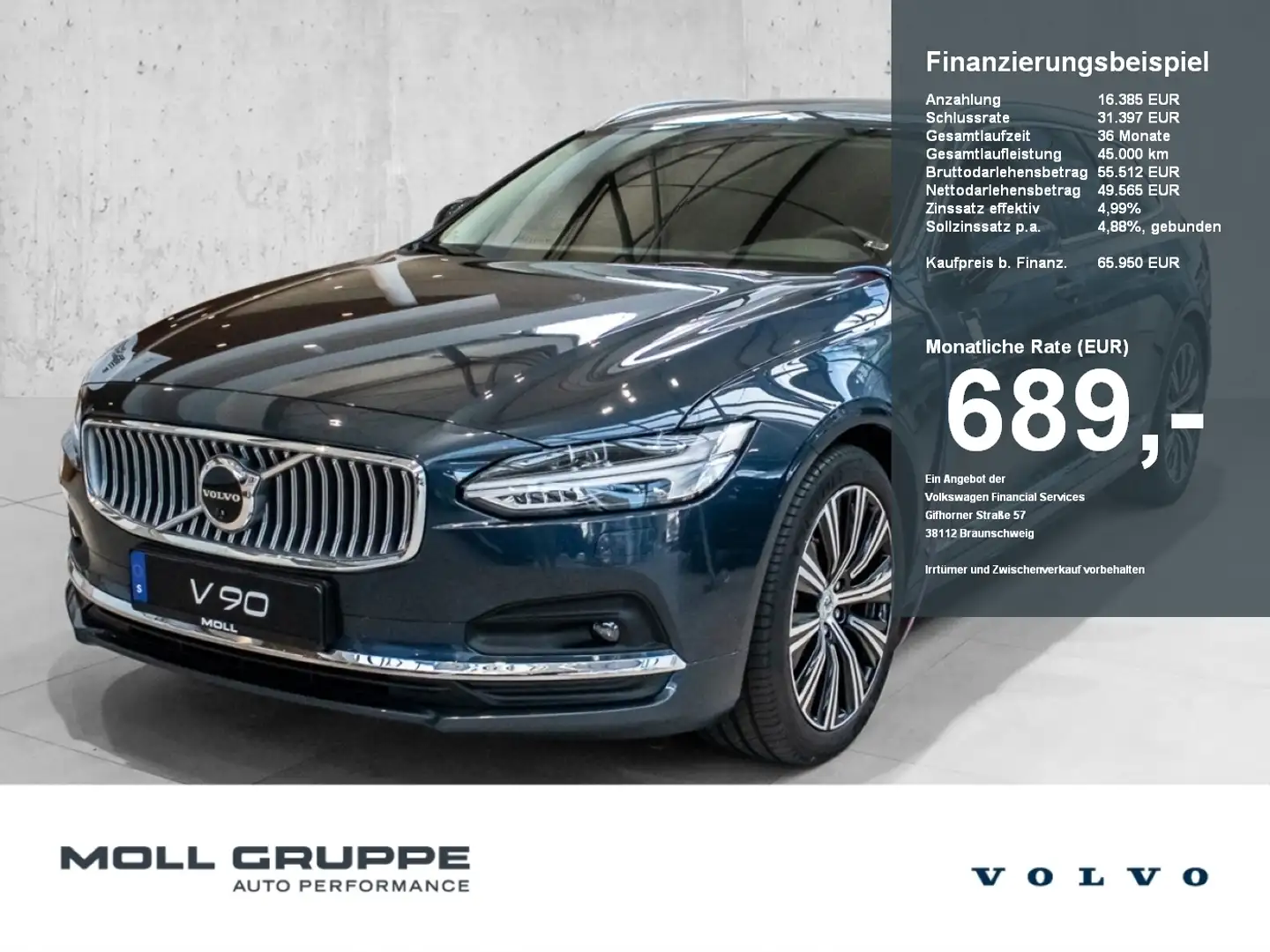 Volvo V90 Kombi B4 (Diesel) Mild-Hybrid Plus Bright Blau - 1
