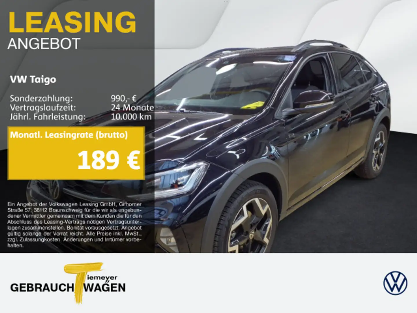 Volkswagen Taigo 1.5 TSI DSG R-LINE IQ.LIGHT AHK KAMERA Schwarz - 1