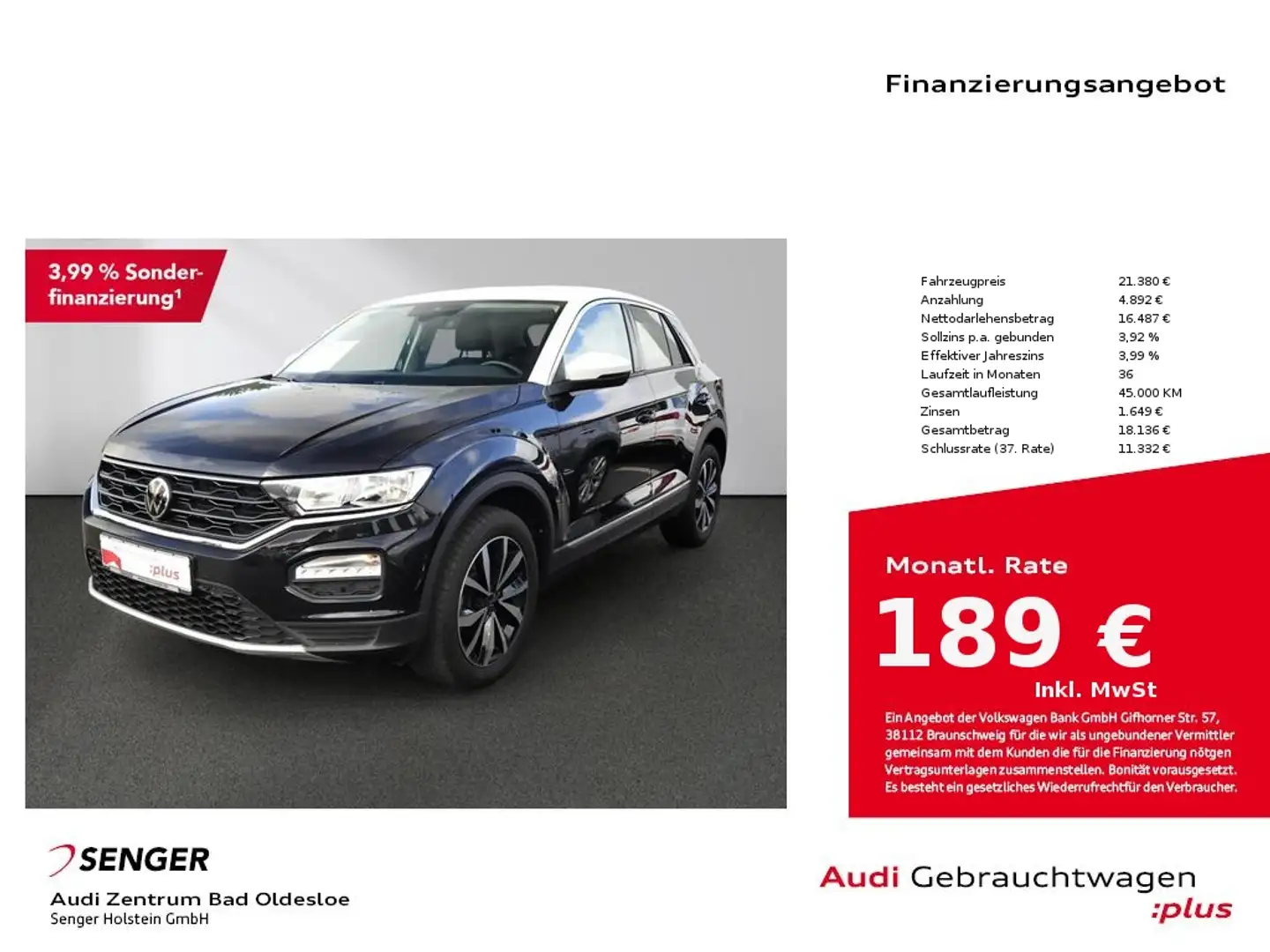 Volkswagen T-Roc 1.5 TSI Style PDC SHZ Carplay Weiß - 1